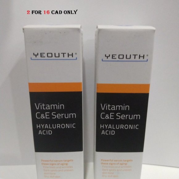YEOUTH -  Vitamin C & E Serum with Hyaluronic Acid 1 fl oz (30 ml) - Set Of 2 - Picture 2 of 5